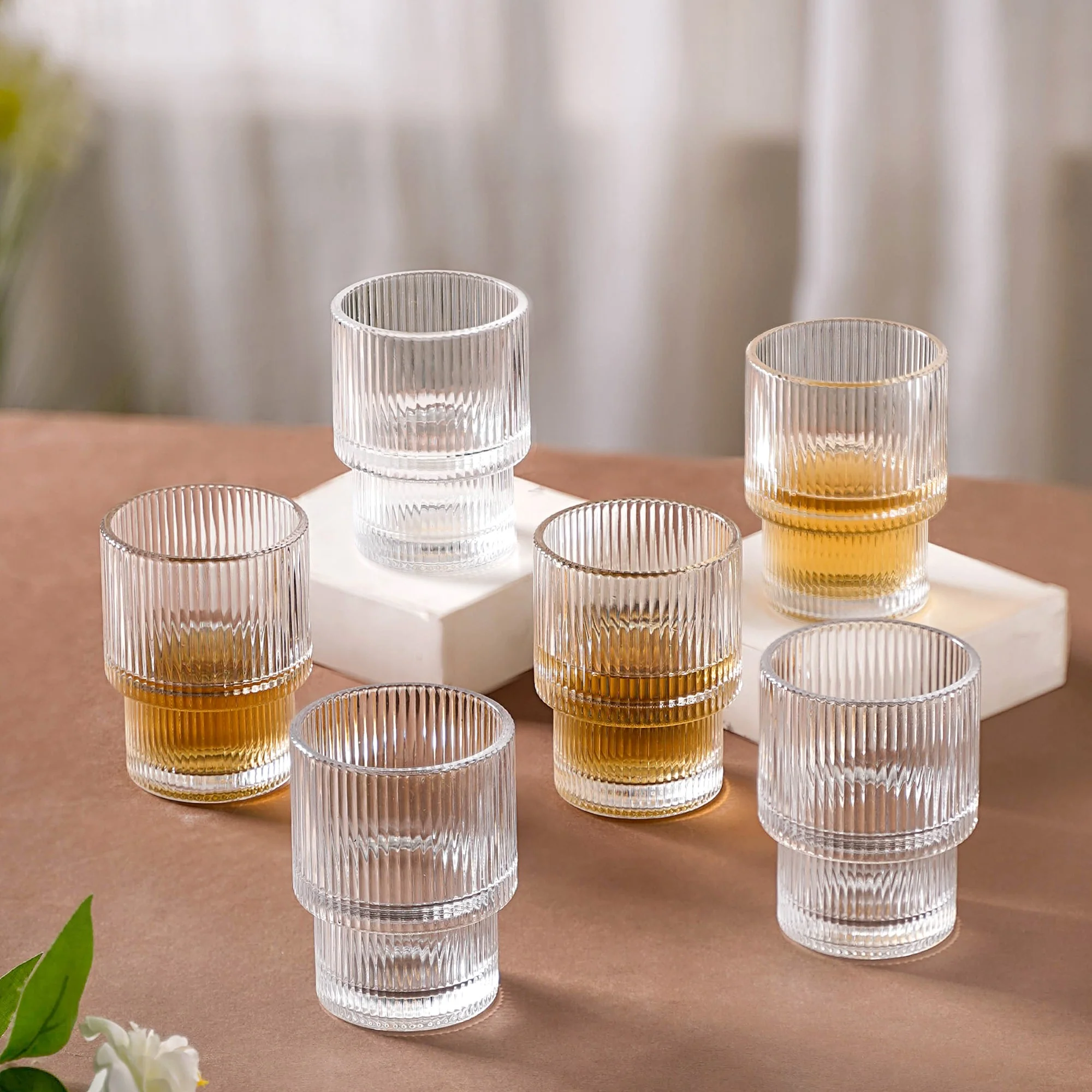Glassware set of 6 tumblers 360 ml crystal clear